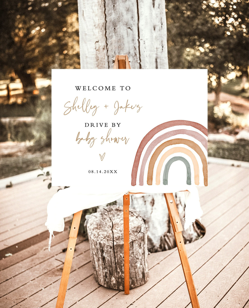 Drive By Shower Welcome Sign  Rainbow Baby Shower Welcome Sign – Wild  Bloom Design Studio