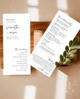 Minimalist Wedding Program | Printable Order of Service