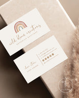 Rainbow Business Card Template | Boho Rainbow Watercolor