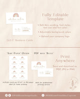 Rainbow Business Card Template | Boho Rainbow Watercolor