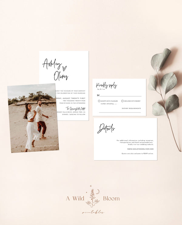 Minimalist Wedding Invitation Suite | Minimalist Wedding Invite 