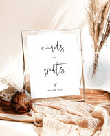Cards and Gifts Sign | Modern Minimalist Wedding Sign Template
