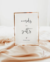 Cards and Gifts Sign | Modern Minimalist Wedding Sign Template 