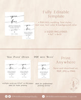 Minimalist Open Bar Sign | Modern Minimalist Wedding Sign