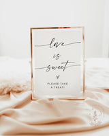 Love is Sweet Please Take A Treat Sign | Modern Minimalist Wedding Sign