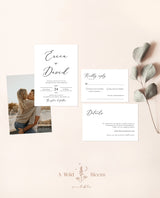 Minimalist Wedding Invitation Suite Template | Modern Wedding Invite