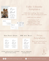 Minimalist Wedding Invitation Suite Template | Modern Wedding Invite