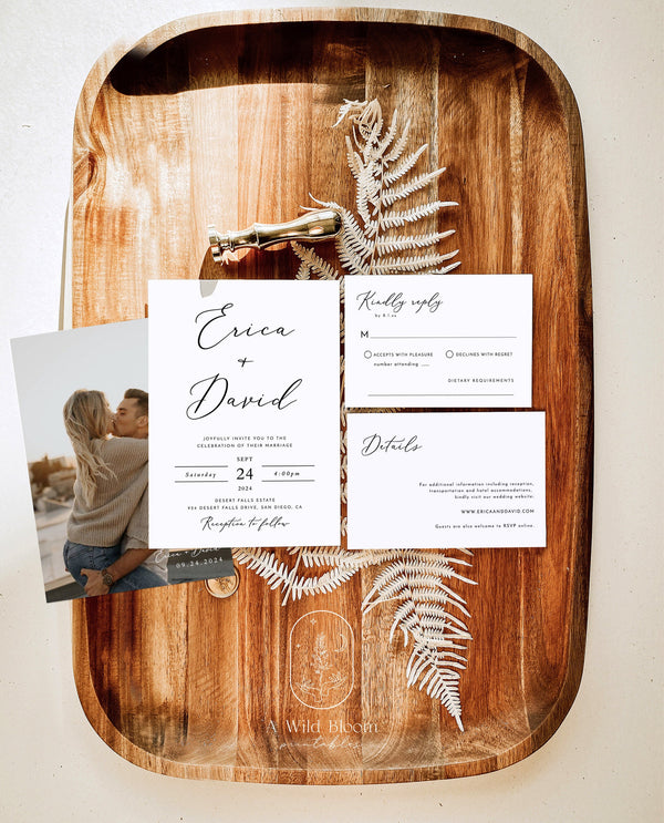 Minimalist Wedding Invitation Suite Template | Modern Wedding Invite 