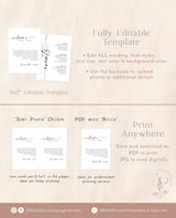 Minimalist Wedding Events Card | Modern Weekend Events