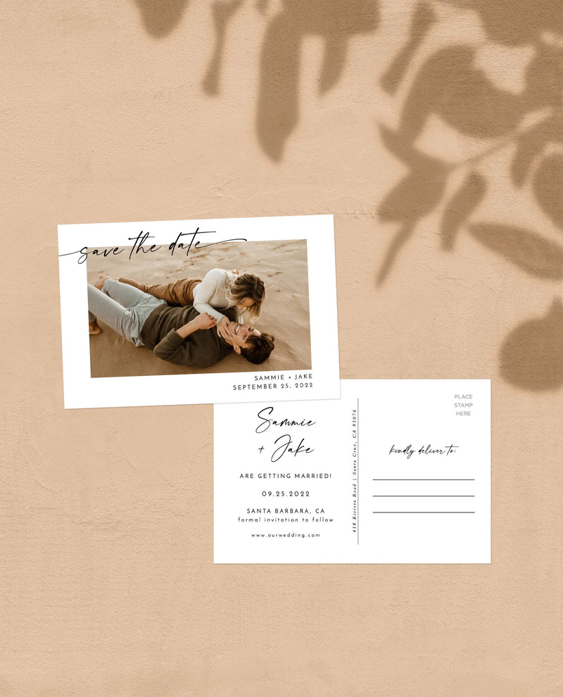 Photo Save the Date Postcard Template | Polaroid Save the Date Invite 