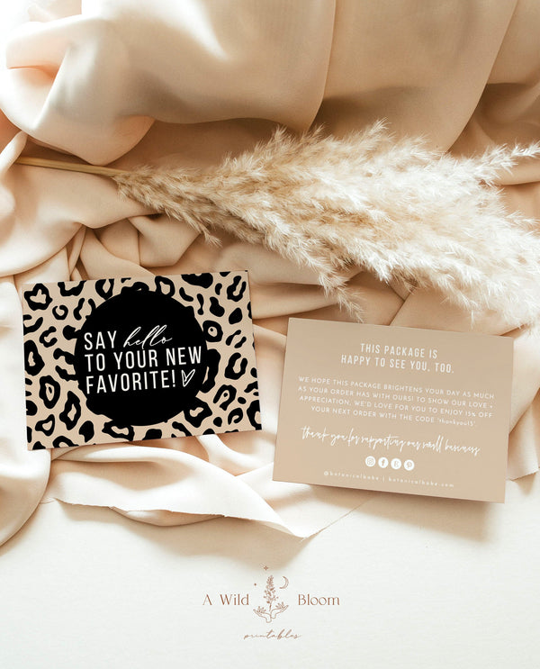 Leopard Print Small Business Thank You Card | Animal Print Thank You Card Template 