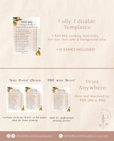 Cutie Baby Shower Game Bundle | Citrus Baby Shower