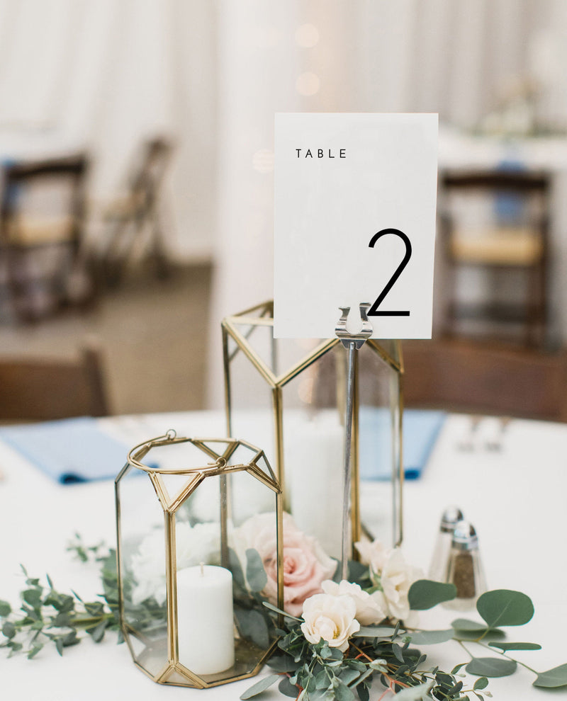 Modern Minimalist Wedding Table Number | Minimal Wedding Table Number 