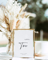 Modern Minimalist Wedding Table Numbers | Minimal Wedding Table Number