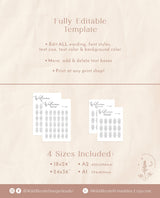 Minimalist Seating Chart Sign | Modern Wedding Seating Chart Poster