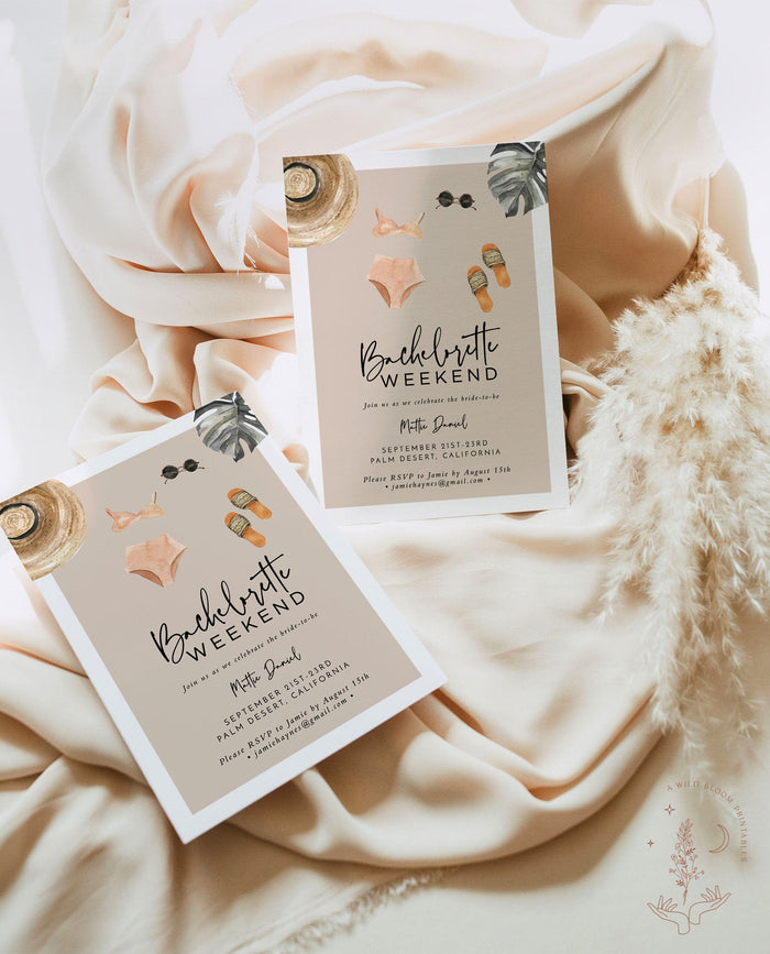 Tropical Bachelorette Party Invite | Pam Springs Bachelorette Party