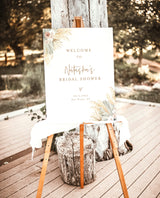 Pampas Grass Bridal Shower Welcome Sign | Wedding Welcome Sign