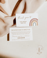 Rainbow Small Business Thank You Card | Boho Rainbow Watercolor