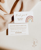 Rainbow Small Business Thank You Card | Boho Rainbow Watercolor 