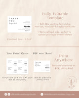 Minimalist Small Business Thank You Card | Editable Thank You Card Template