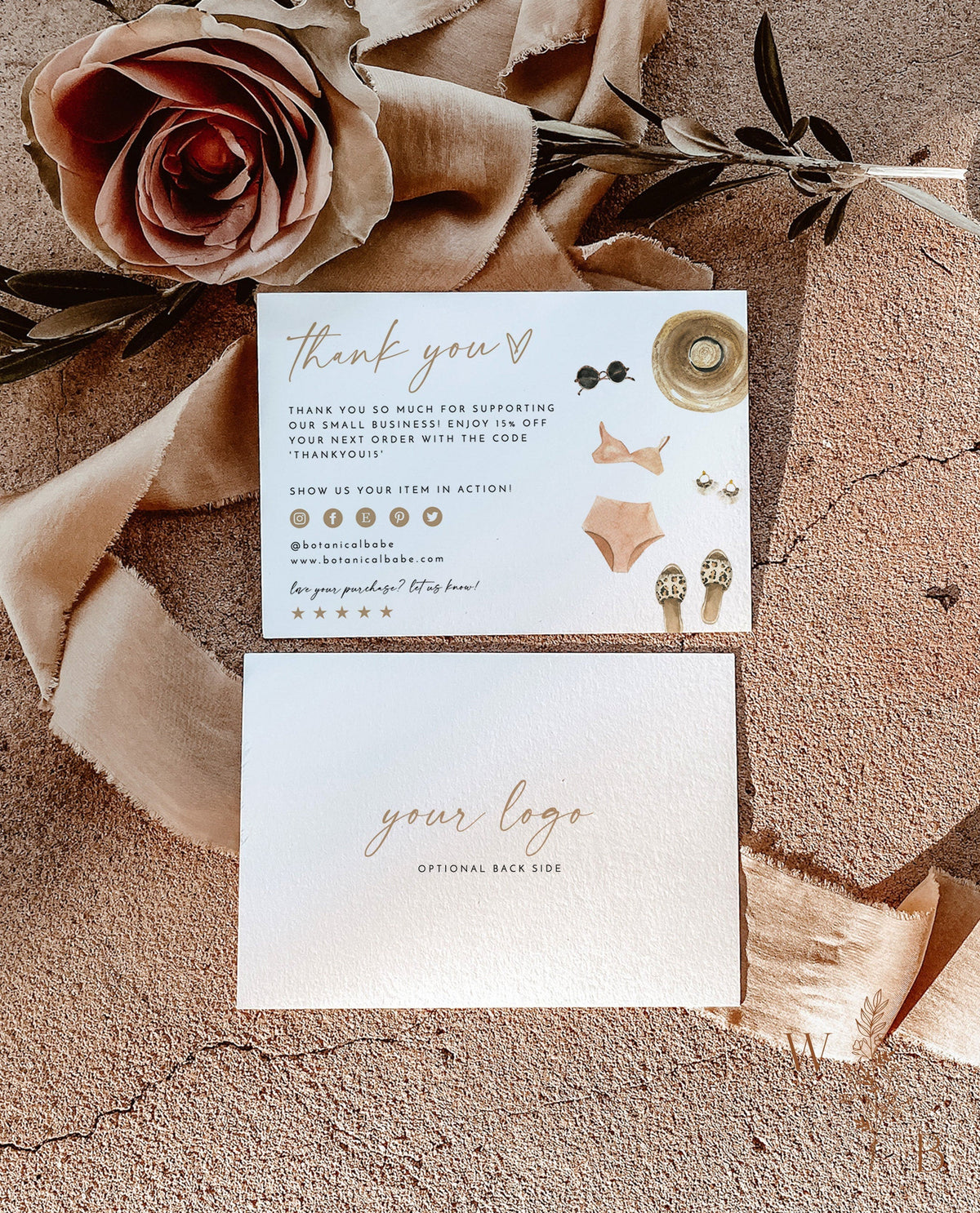Small Business Thank You Card | Boho Boutique Thank You Template