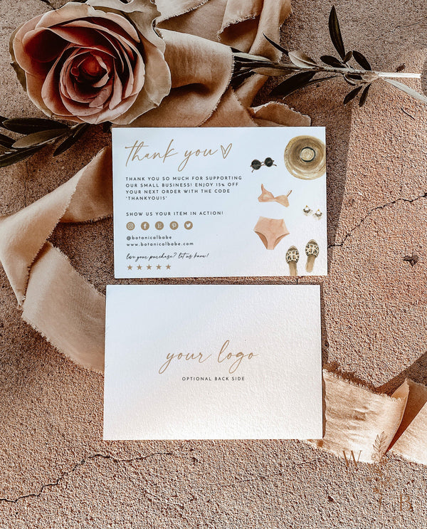 Small Business Thank You Card | Boho Boutique Thank You Template 