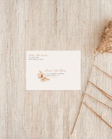 Bohemian Wedding Envelope Address Template | Pampas Grass Wedding Envelopes