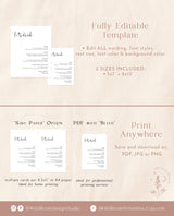 Minimalist Wedding Bar Menu Template | Modern Minimalist Bar Menu Sign