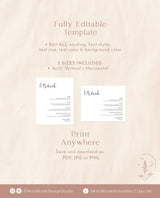 Minimalist Wedding Bar Menu Template | Modern Minimalist Bar Menu Sign