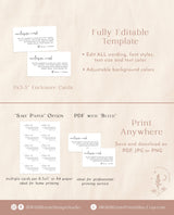 Minimalist Enclosure Card | Modern Wedding Invite Insert