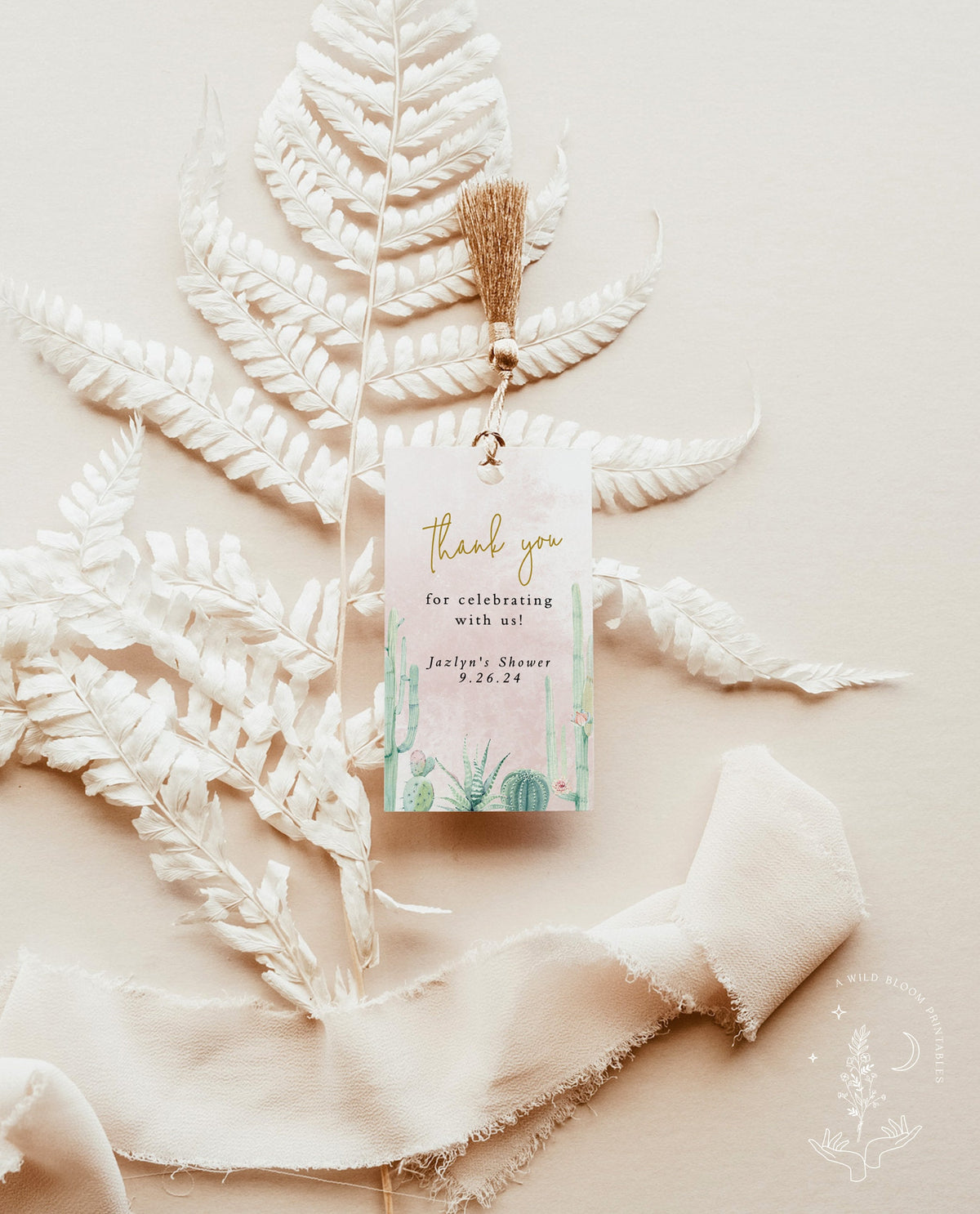 Bridal Shower Thank You Tag | Girl Baby Shower Favor Tag