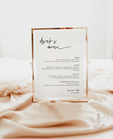 Modern Minimalist Wedding Bar Menu Template | Minimalist Bar Menu Sign
