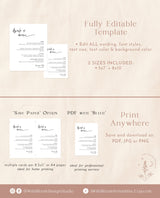 Modern Minimalist Wedding Bar Menu Template | Minimalist Bar Menu Sign