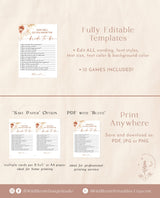 Bridal Shower Games Bundle | Boho Bridal Shower Games