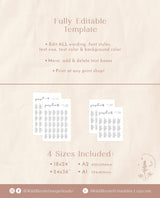 Minimalist Seating Chart Sign | Modern Wedding Seating Chart Poster