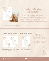Pampas Grass Baby Shower Invite | Boho Girl Baby Shower