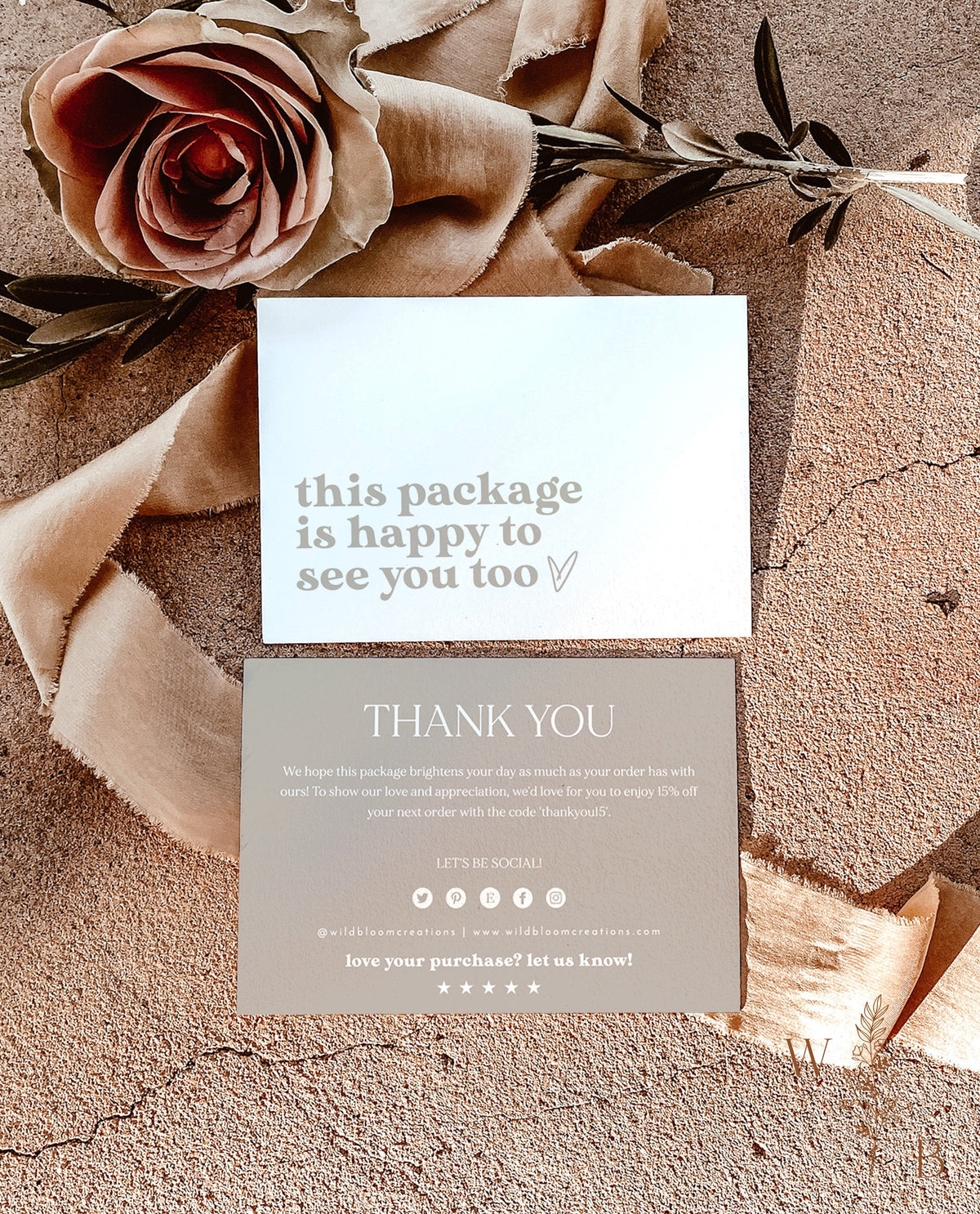 Boho Small Business Thank You Card | Editable Thank You Card Template
