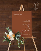 Burnt Orange Wedding Welcome Sign | Terracotta Wedding Welcome Poster