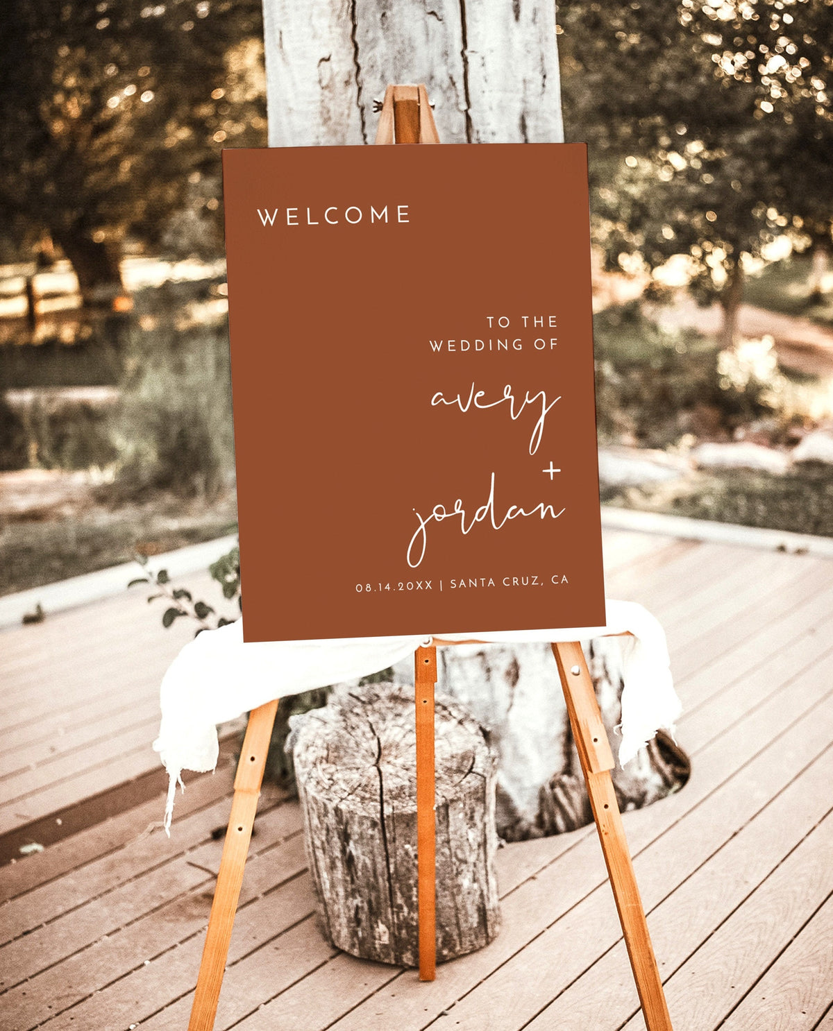 Burnt Orange Wedding Welcome Sign | Terracotta Wedding Welcome Poster