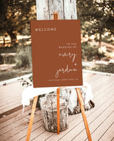 Burnt Orange Wedding Welcome Sign | Terracotta Wedding Welcome Poster