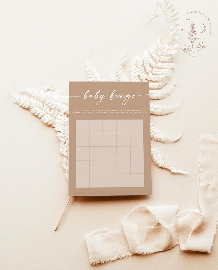 Baby Bingo Shower Game | Boho Baby Bingo Game Template