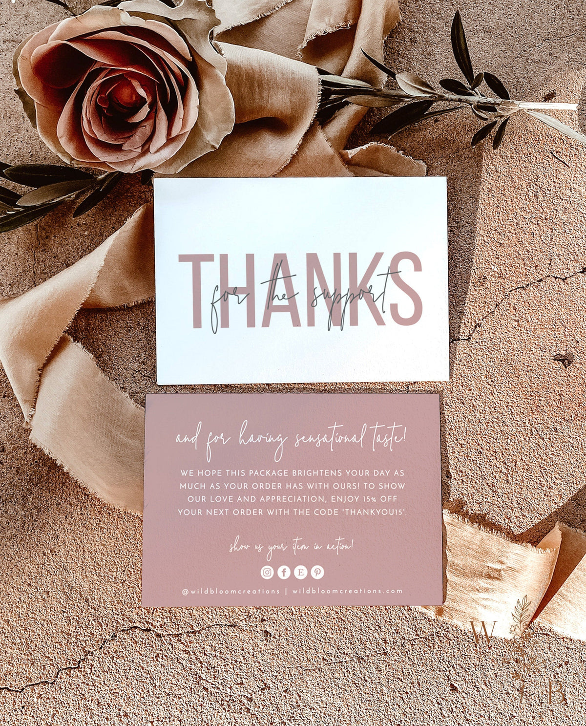 Minimalist Small Business Thank You Card | Boho Boutique Thank You Template