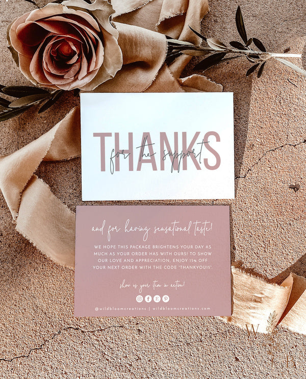 Minimalist Small Business Thank You Card | Boho Boutique Thank You Template 