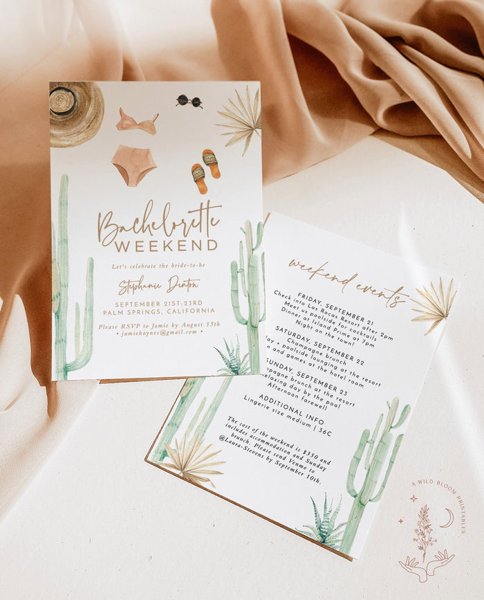 Desert Bachelorette Party Invite | Palm Springs Invite