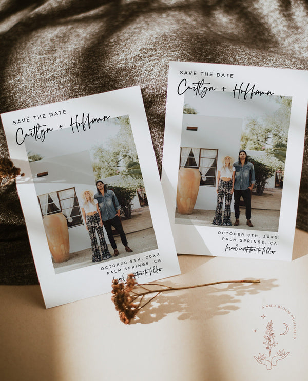 Minimalist Save the Date Invites | Photo Save the Dates 