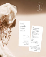 Minimalist Wedding Program | Printable Order of Service