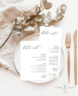 Minimalist Wedding Menu Template | Modern Wedding Menu 