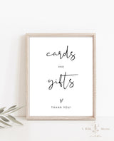 Cards and Gifts Sign | Modern Minimalist Wedding Sign Template