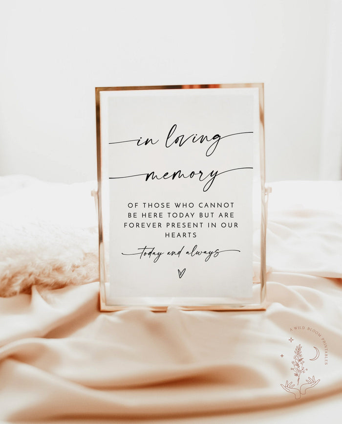 In Loving Memory Sign | Forever in Our Hearts Wedding Sign