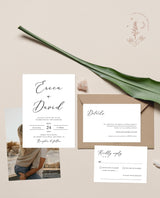 Minimalist Wedding Invitation Suite Template | Modern Wedding Invite